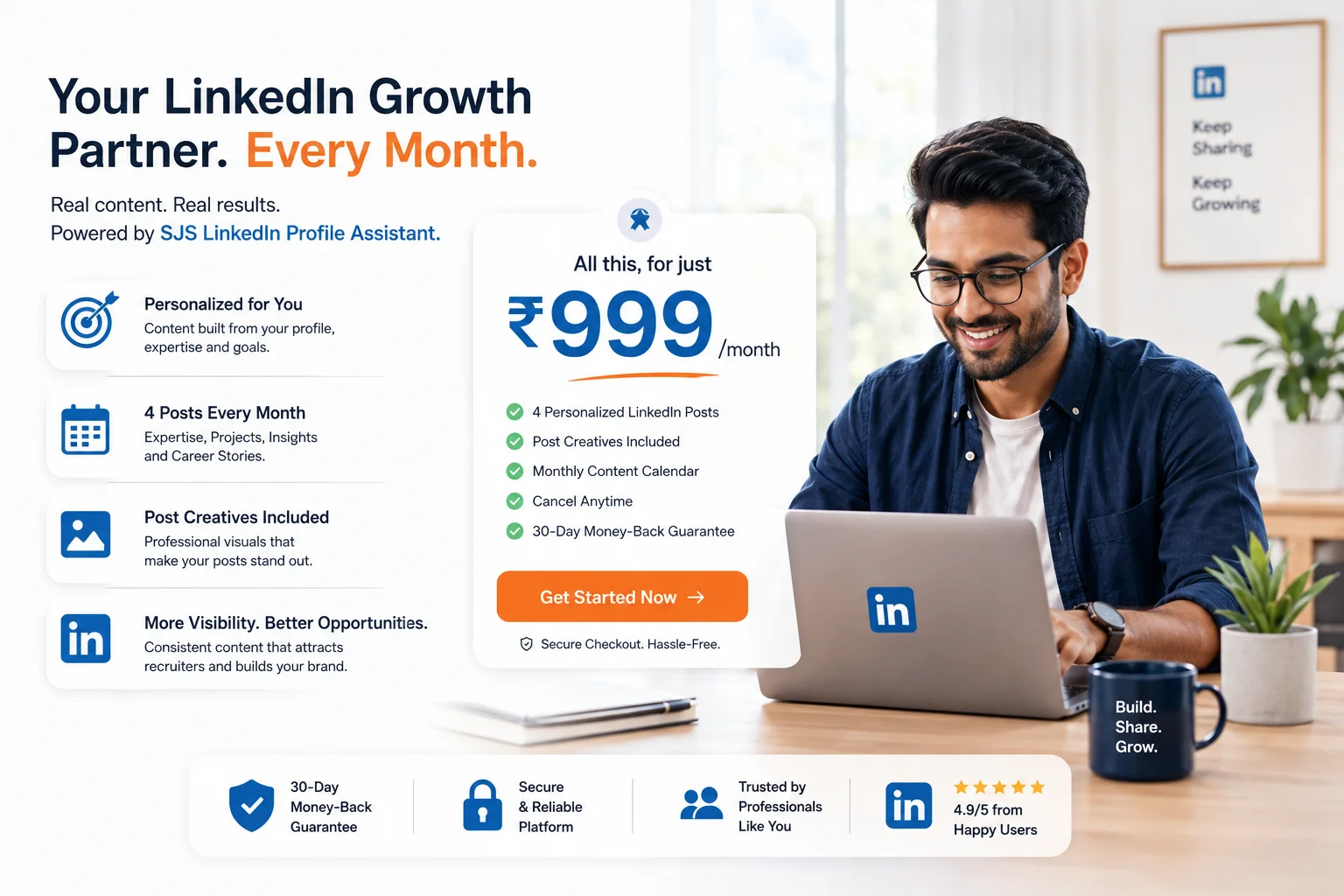 LinkedIn Profile Assistant monthly service and personalized LinkedIn content support